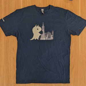 Blue T-Shirt Soft Dinosaur Cute Nerdy Data Amplitude Next Level Cotton Tee M